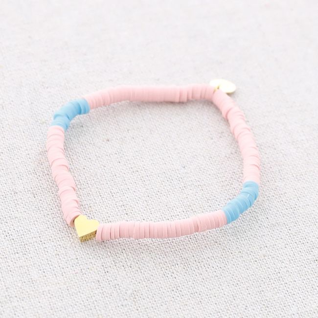 PULSERA ACERO FIMO CORAZÓN
