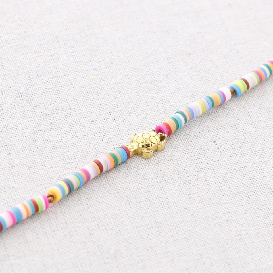 TURTLE FIMO STEEL SHORT NECKLACE