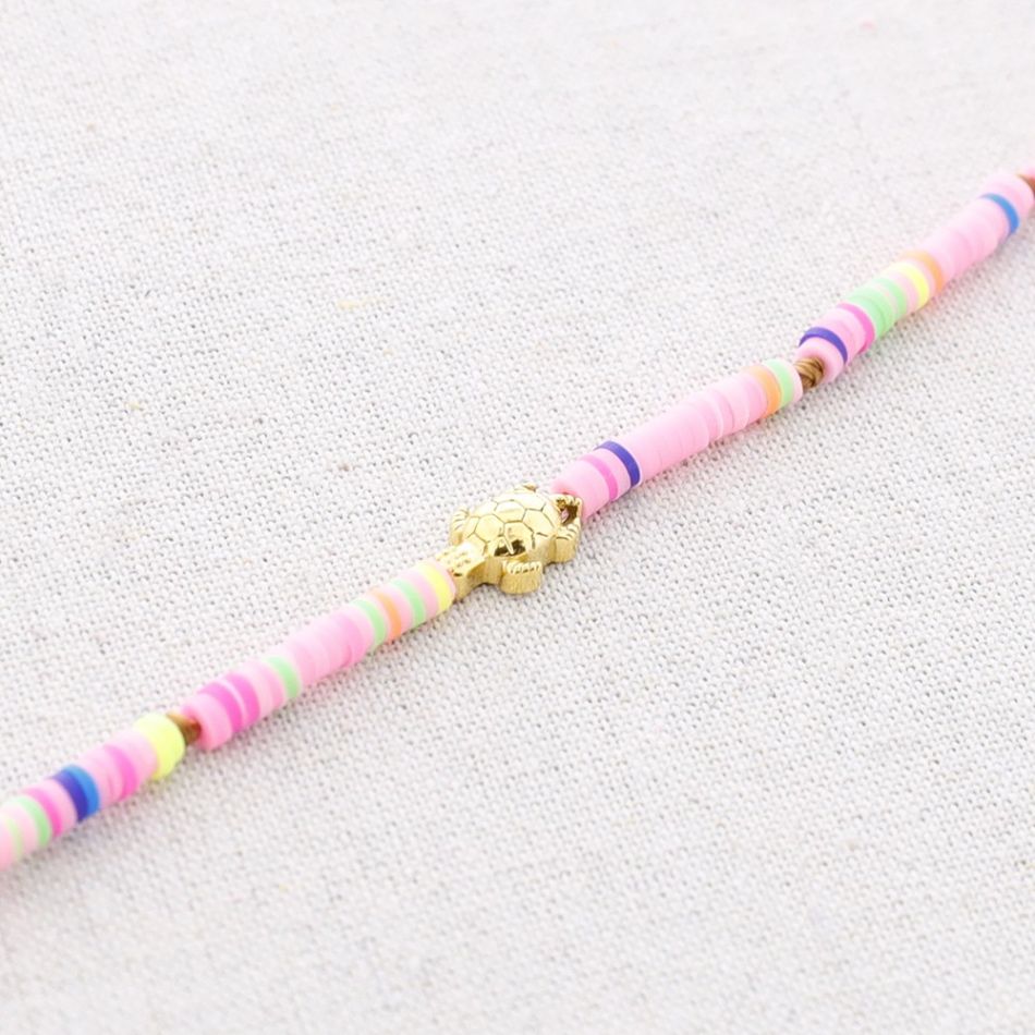 TURTLE FIMO STEEL SHORT NECKLACE