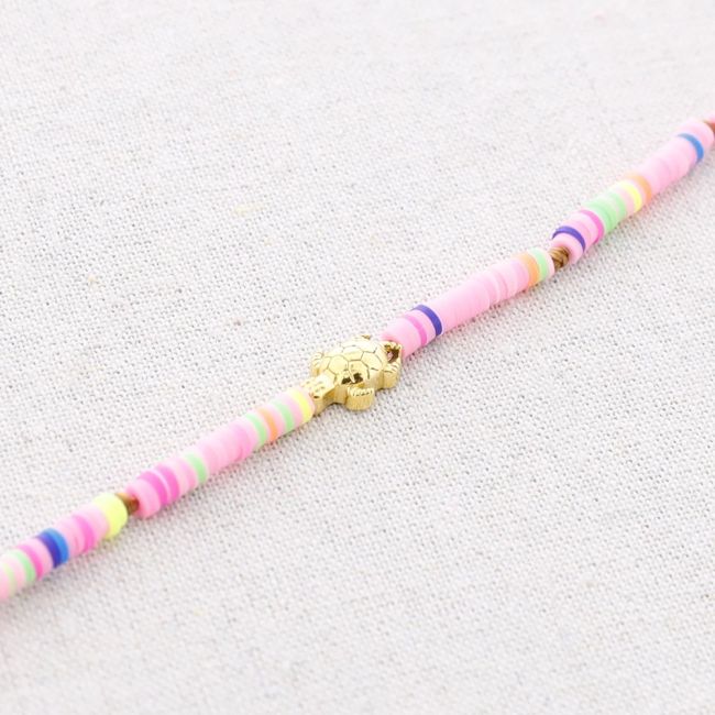 TURTLE FIMO STEEL SHORT NECKLACE
