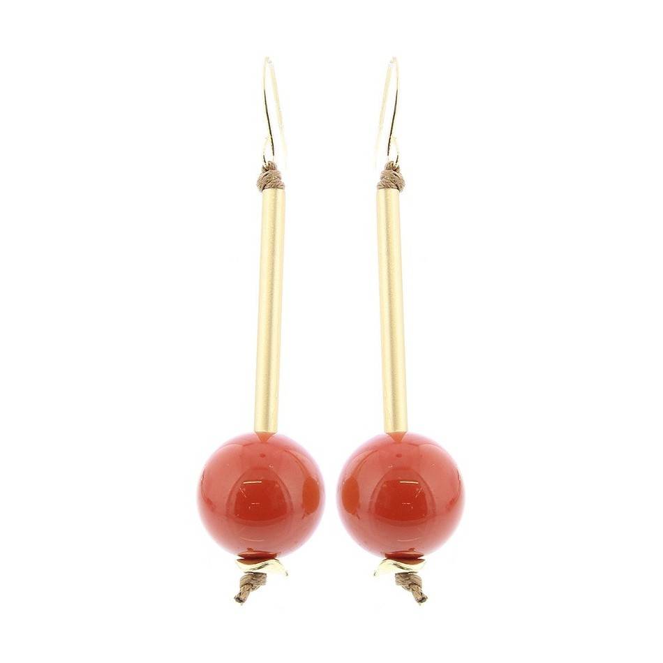 PENDIENTES COLGANTE BOLA RESINA