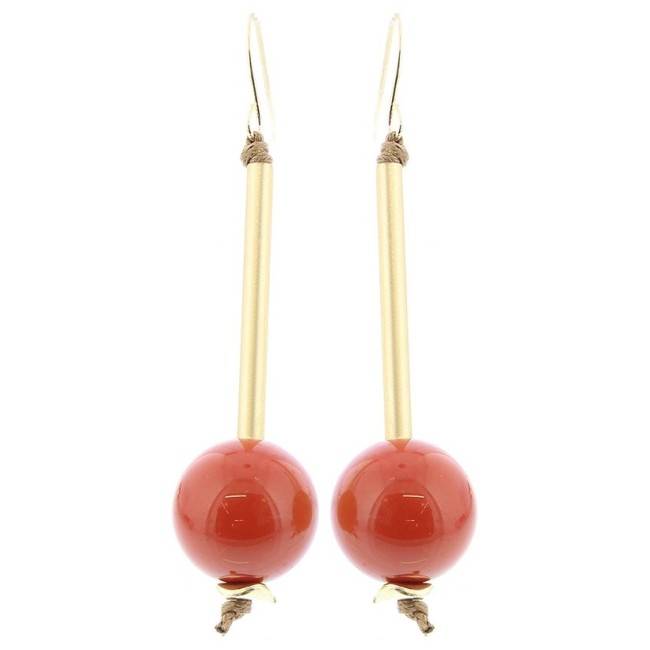 RESIN BALL PENDANT EARRINGS