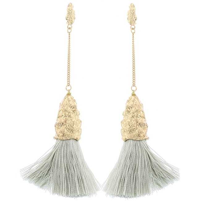 FRINGE HANGING CHAIN EARRINGS