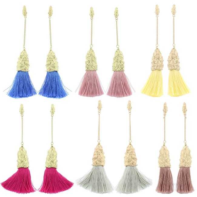 FRINGE HANGING CHAIN EARRINGS