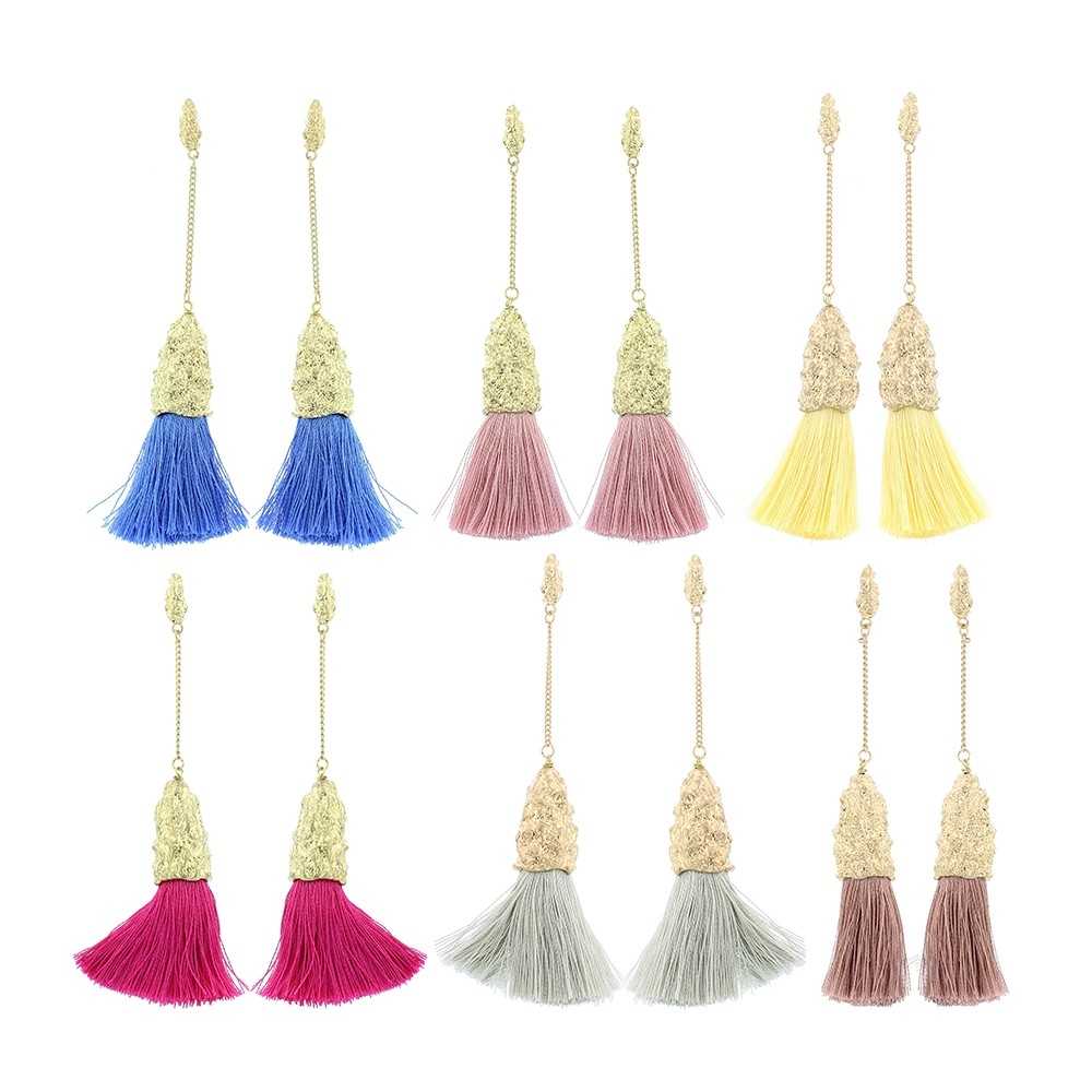 FRINGE HANGING CHAIN EARRINGS