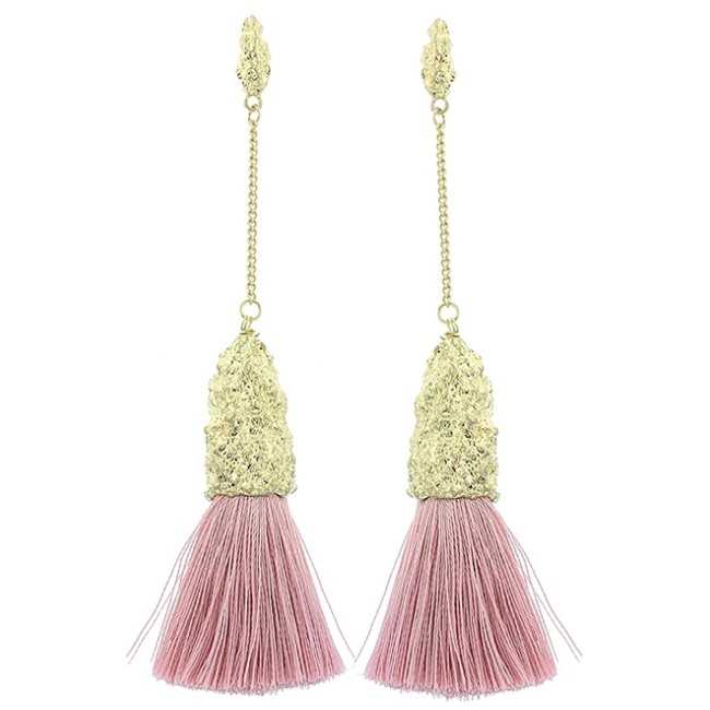 FRINGE HANGING CHAIN EARRINGS