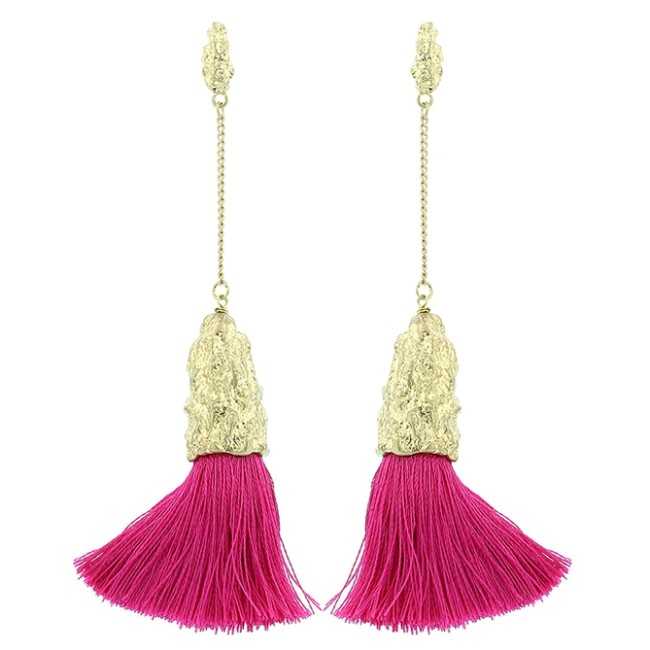 FRINGE HANGING CHAIN EARRINGS