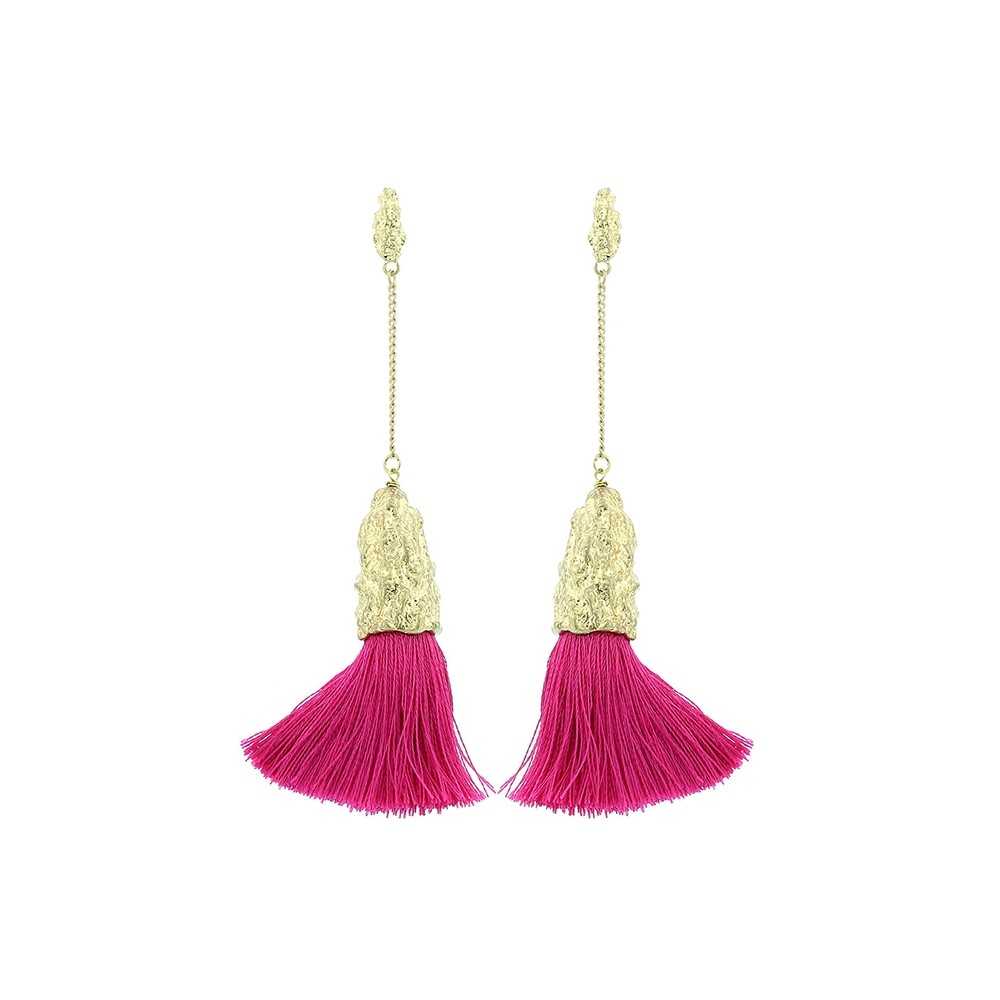 FRINGE HANGING CHAIN EARRINGS