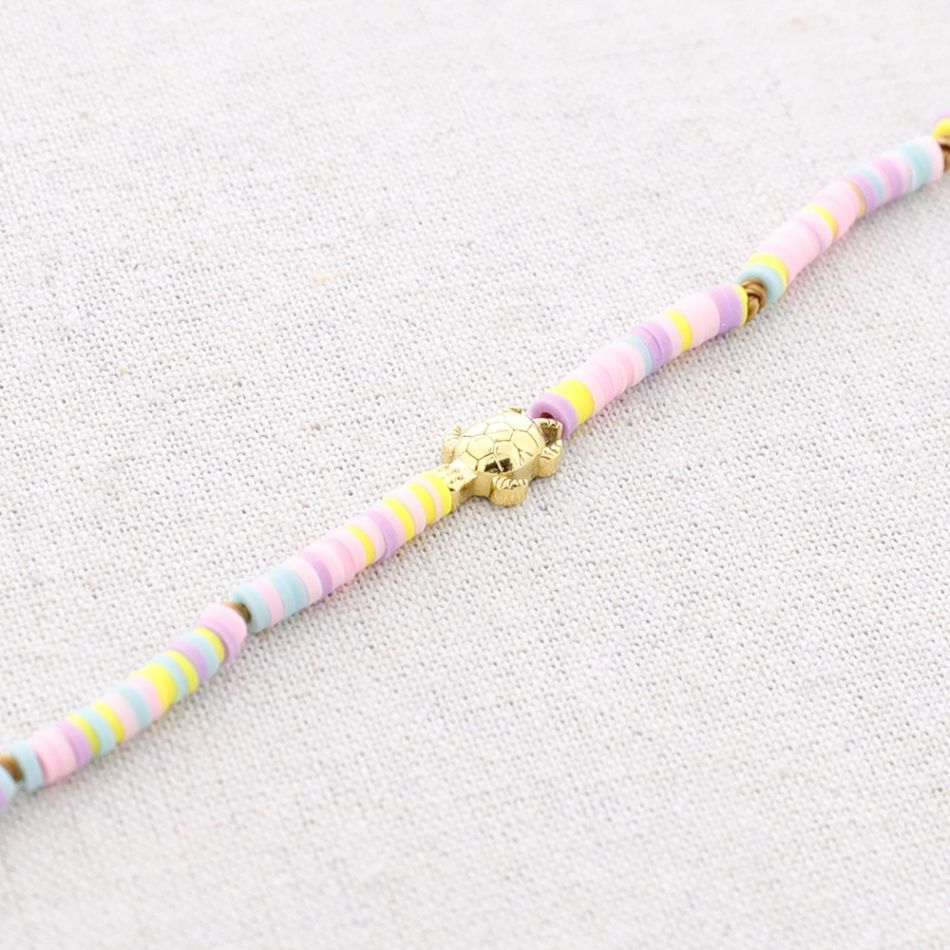 TURTLE FIMO STEEL SHORT NECKLACE