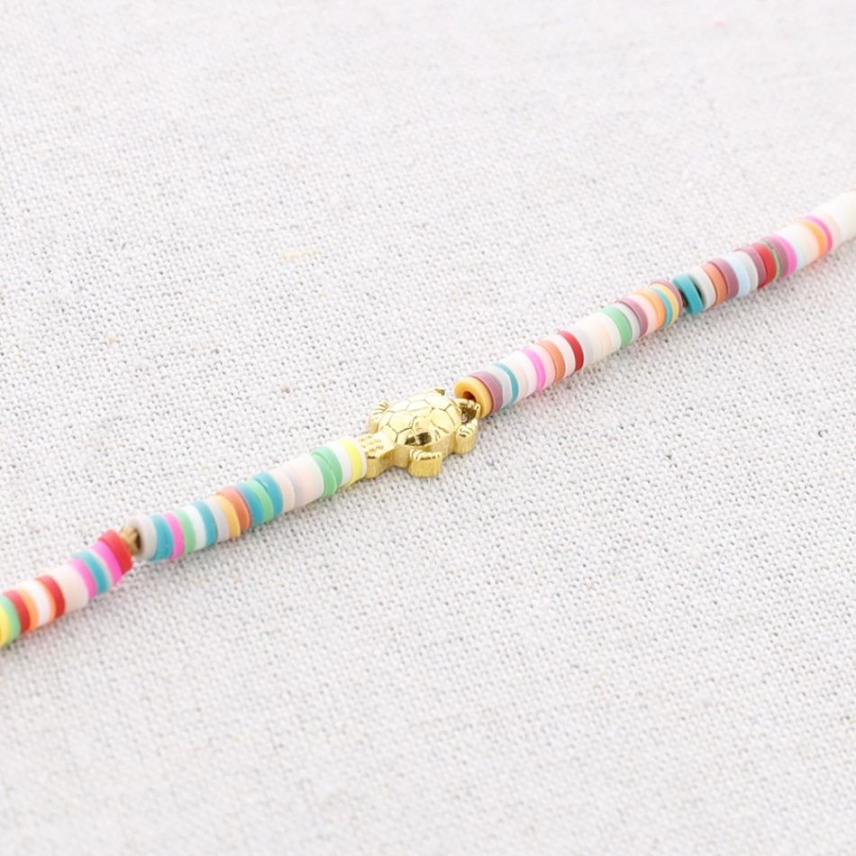 TURTLE FIMO STEEL SHORT NECKLACE