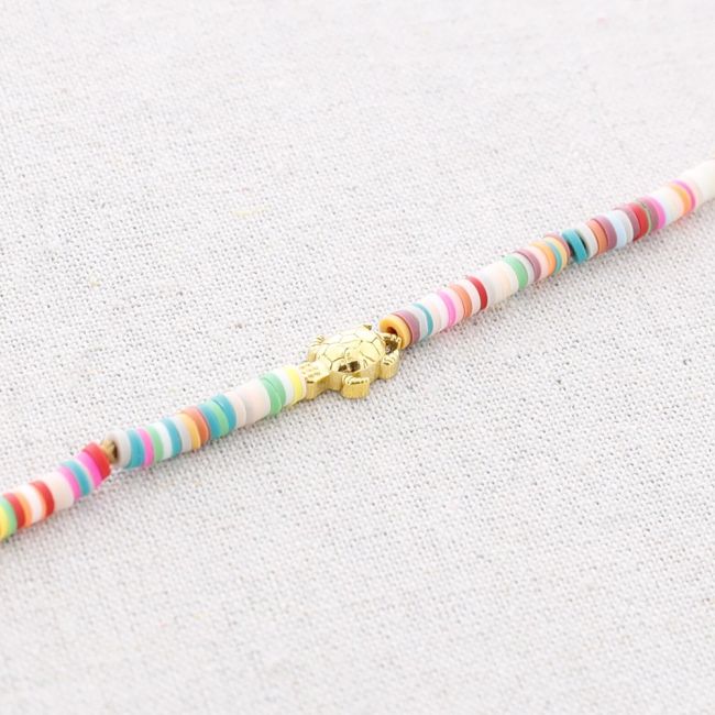 TURTLE FIMO STEEL SHORT NECKLACE