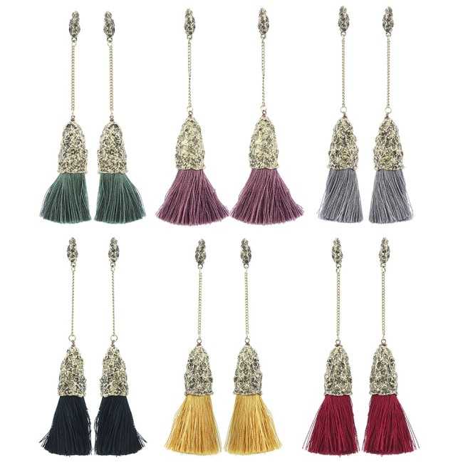 FRINGE HANGING CHAIN EARRINGS