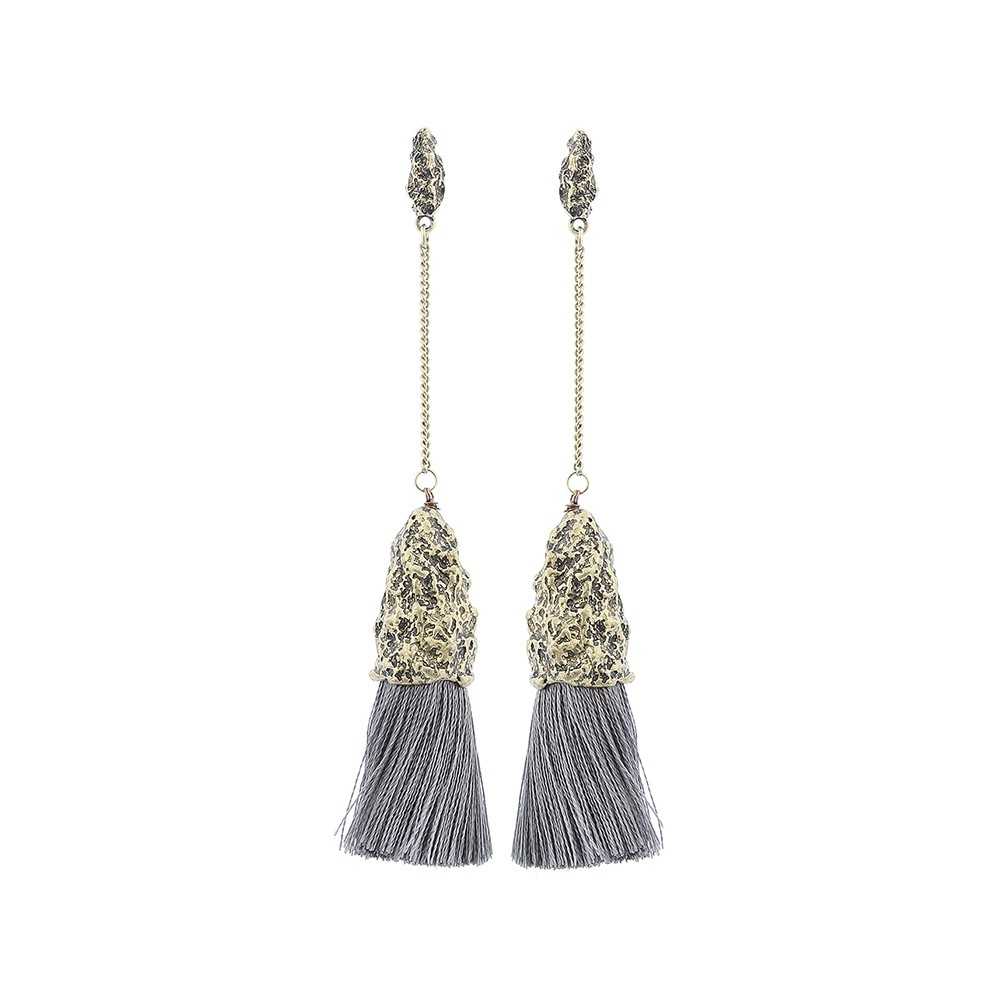 FRINGE HANGING CHAIN EARRINGS