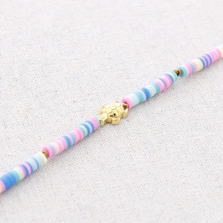 TURTLE FIMO STEEL SHORT NECKLACE