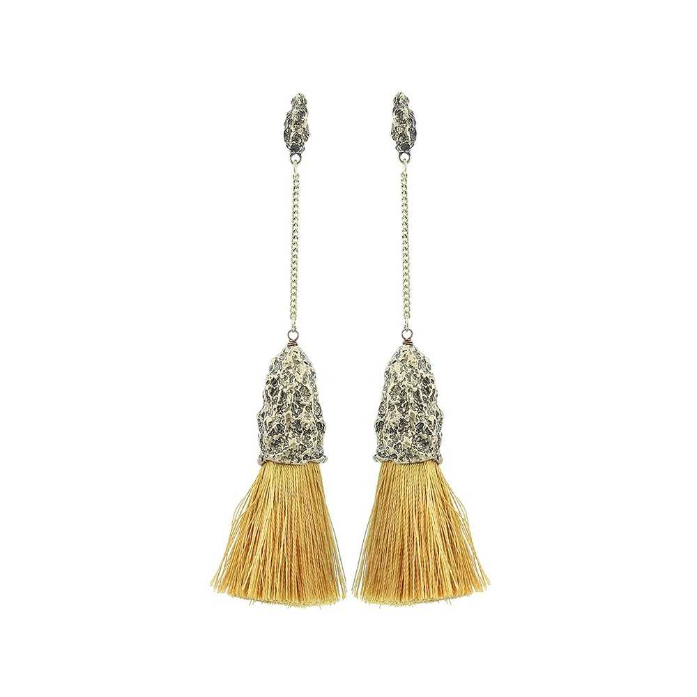 FRINGE HANGING CHAIN EARRINGS