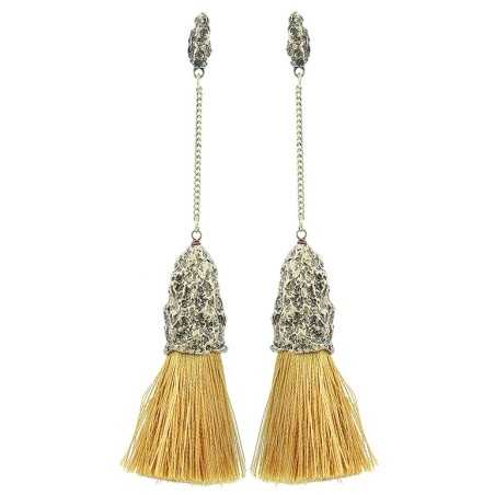 FRINGE HANGING CHAIN EARRINGS