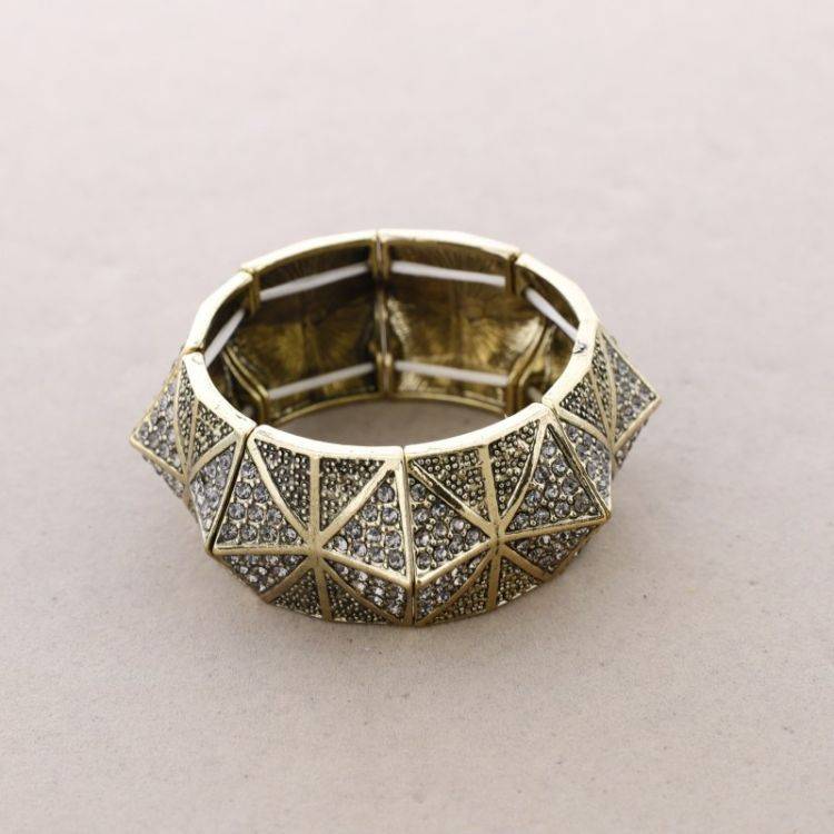 PULSERA METAL PINCHOS CRISTALES 2