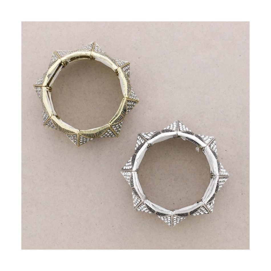 PULSERA METAL PINCHOS CRISTALES