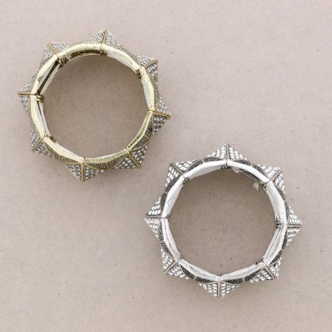 PULSERA METAL PINCHOS CRISTALES