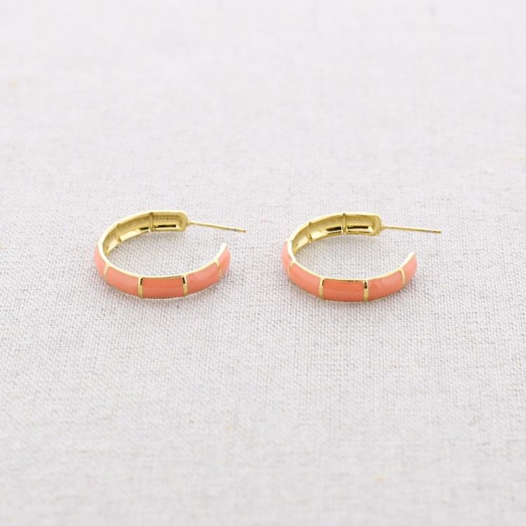 PENDIENTES ACERO ARO ESMALTE 2.7CM