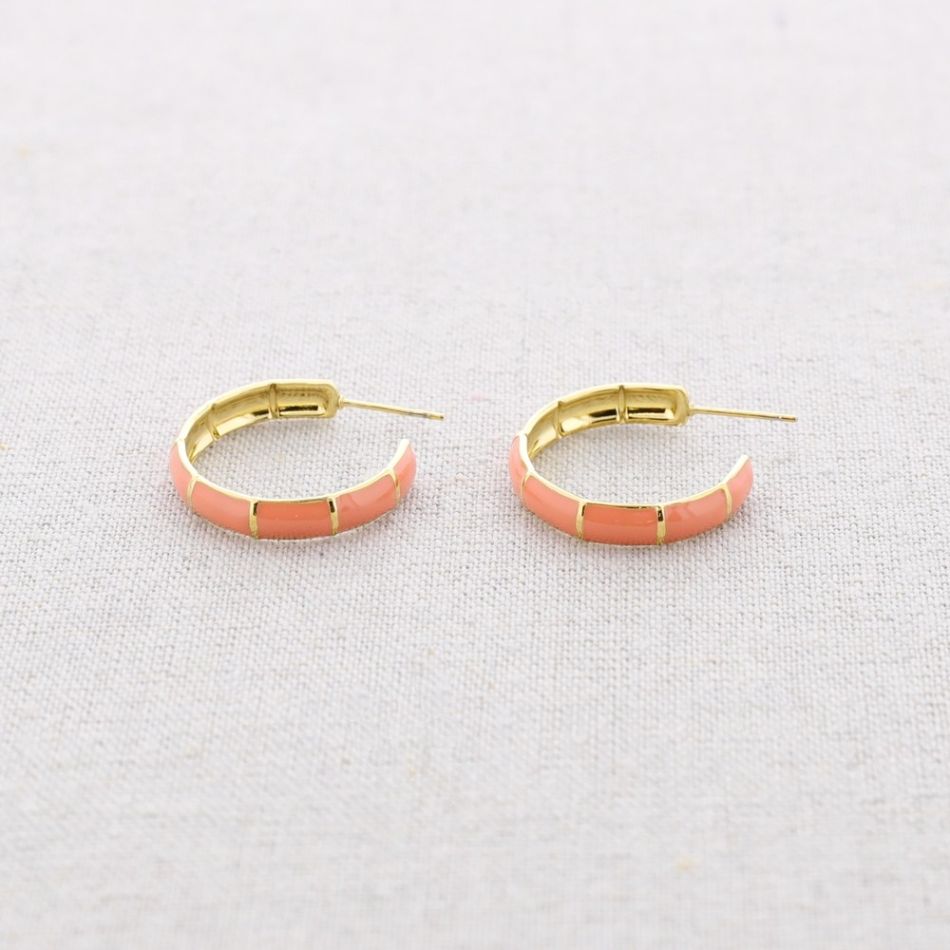 PENDIENTES ACERO ARO ESMALTE 2.7CM