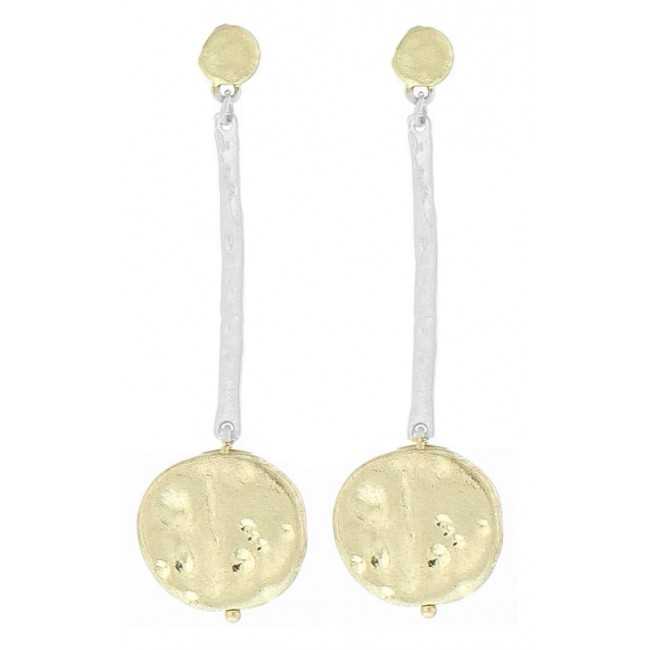 PENDIENTES METAL COLGANTE MEDALLA METAL