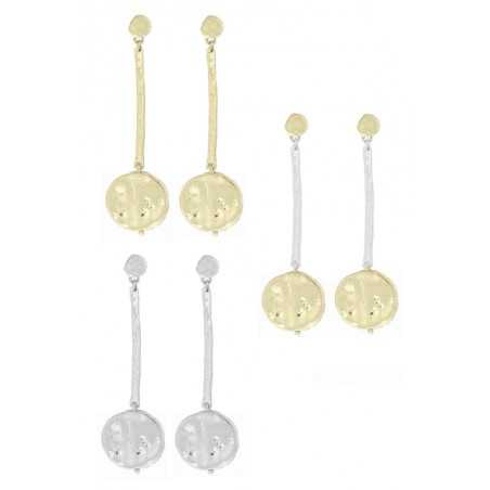 METAL EARRINGS METAL MEDAL PENDANT