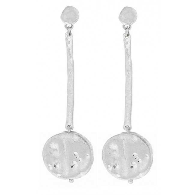 PENDIENTES METAL COLGANTE MEDALLA METAL