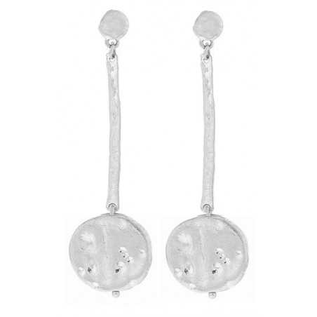 PENDIENTES METAL COLGANTE MEDALLA METAL