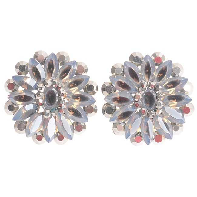 FLOWER METAL STRASS EARRINGS