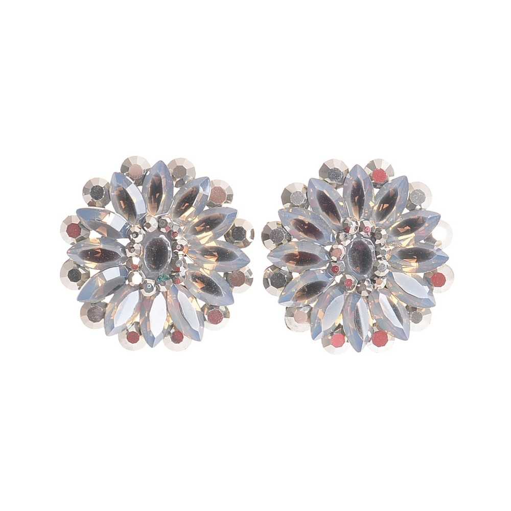 FLOWER METAL STRASS EARRINGS