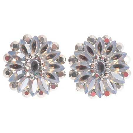 FLOWER METAL STRASS EARRINGS