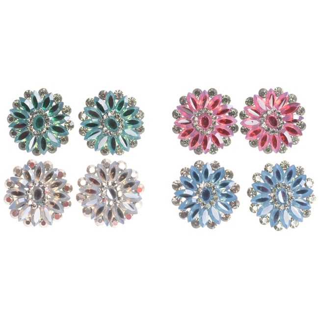 FLOWER METAL STRASS EARRINGS