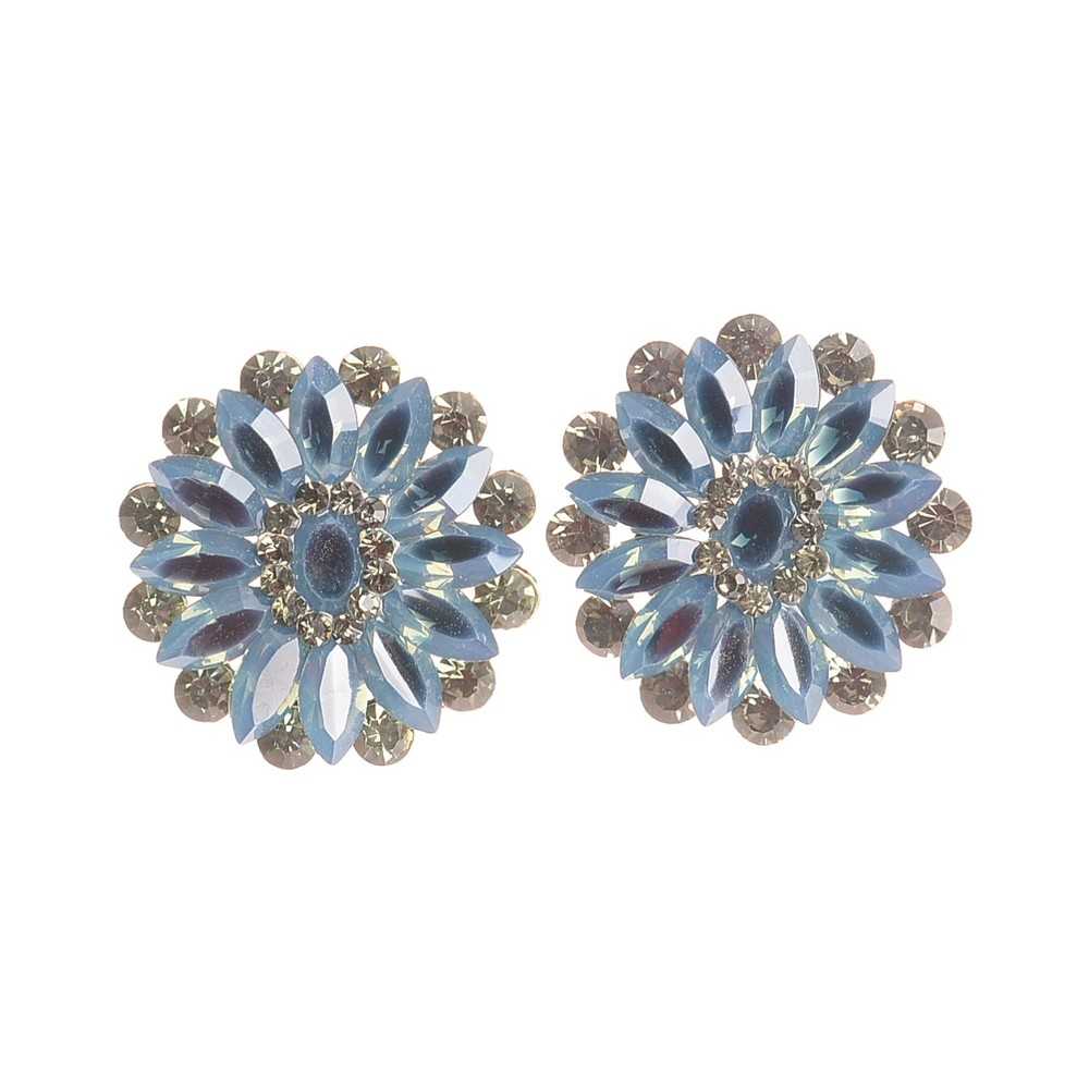 FLOWER METAL STRASS EARRINGS