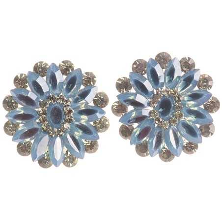 FLOWER METAL STRASS EARRINGS