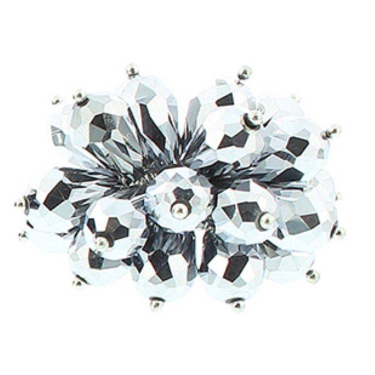 ANILLO METAL CUENTAS CRISTAL FACETADO