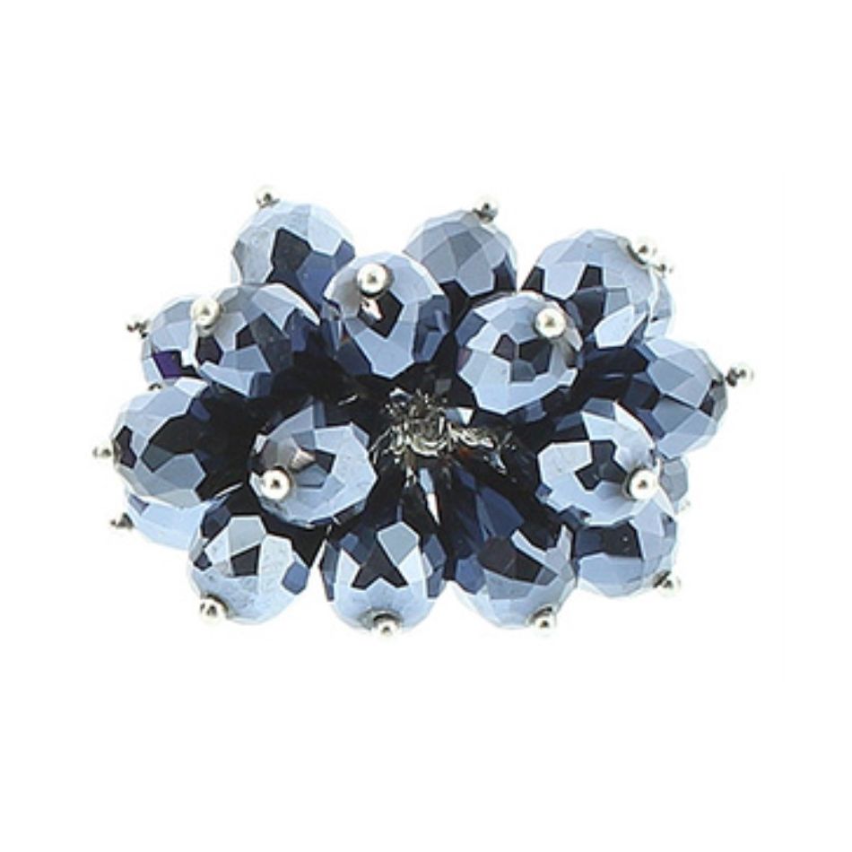 METAL RING WITH FACETED CRYSTAL BEADS