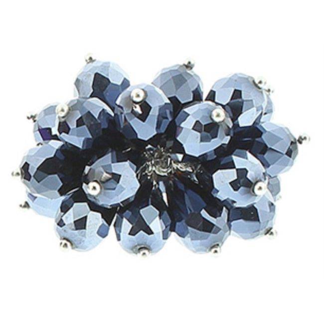 METAL RING WITH FACETED CRYSTAL BEADS