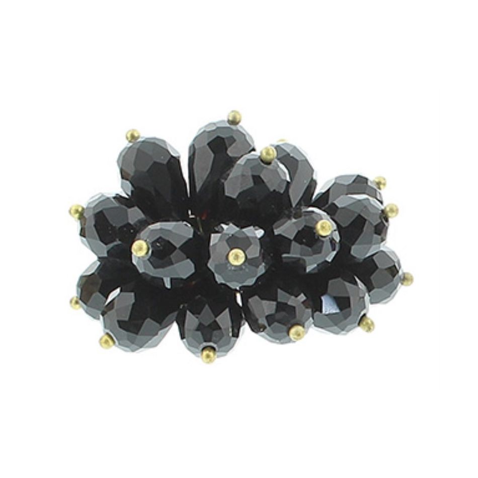 METAL RING WITH FACETED CRYSTAL BEADS