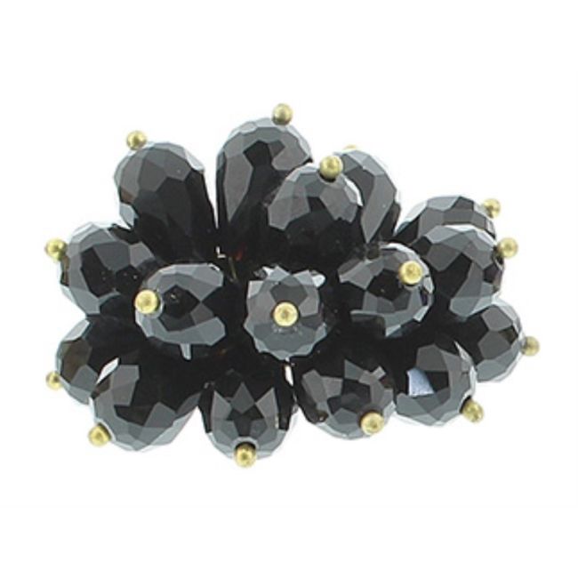 METAL RING WITH FACETED CRYSTAL BEADS