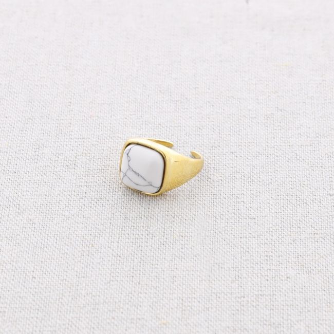 ANILLO ACERO PIEDRAS INCRUSTADAS