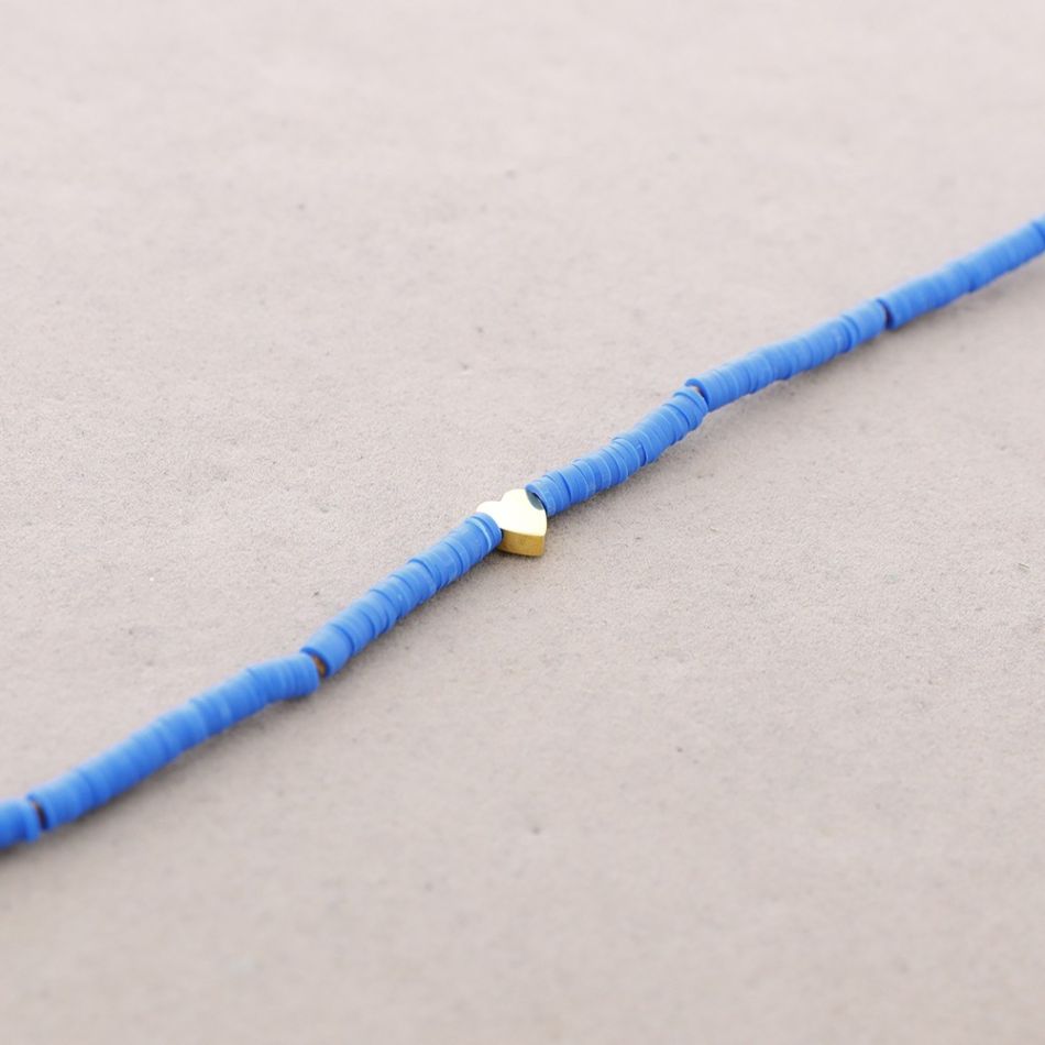 FIMO STEEL SHORT NECKLACE HEART