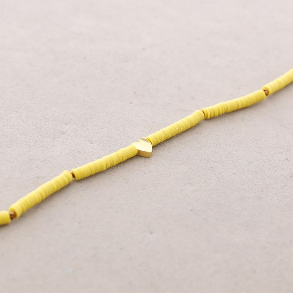 FIMO STEEL SHORT NECKLACE HEART