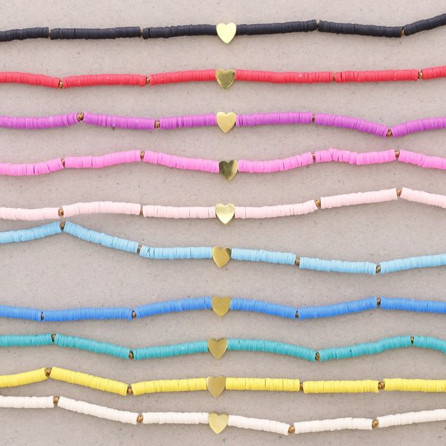 FIMO STEEL SHORT NECKLACE HEART