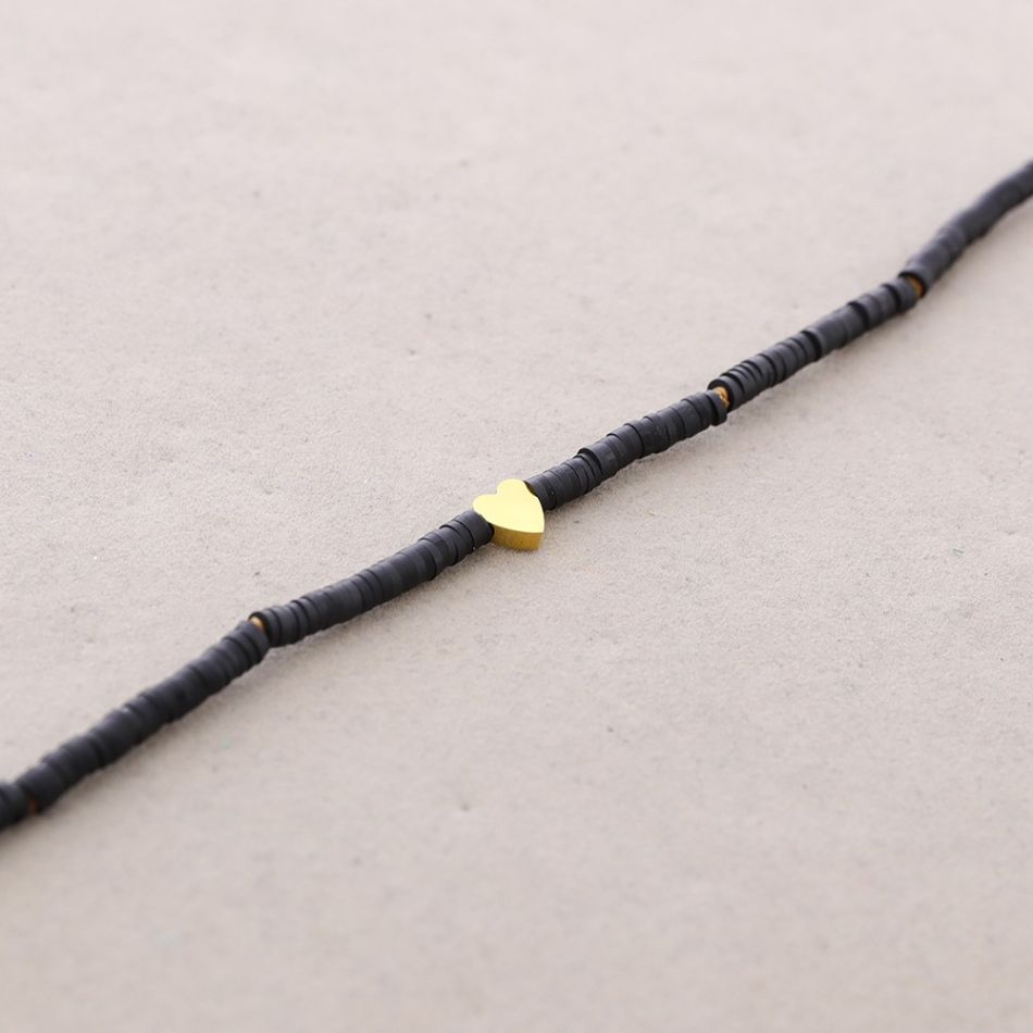 FIMO STEEL SHORT NECKLACE HEART
