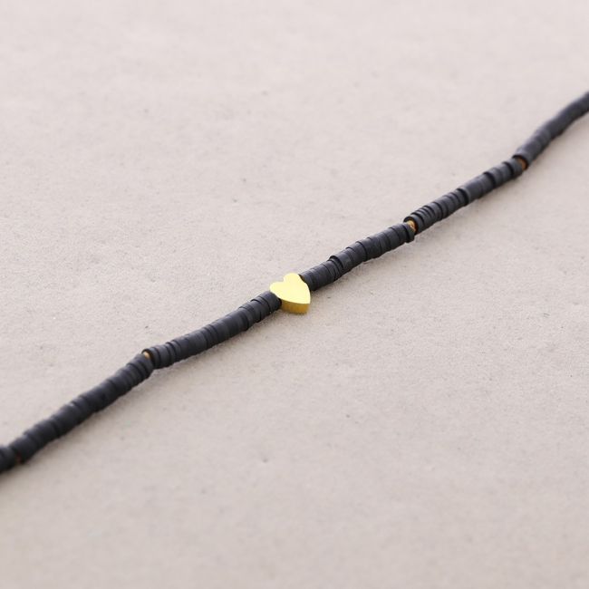 FIMO STEEL SHORT NECKLACE HEART