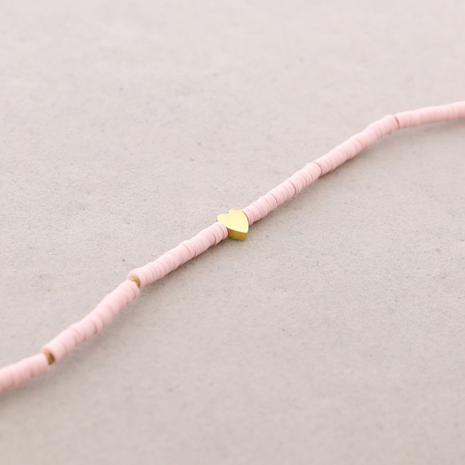 FIMO STEEL SHORT NECKLACE HEART