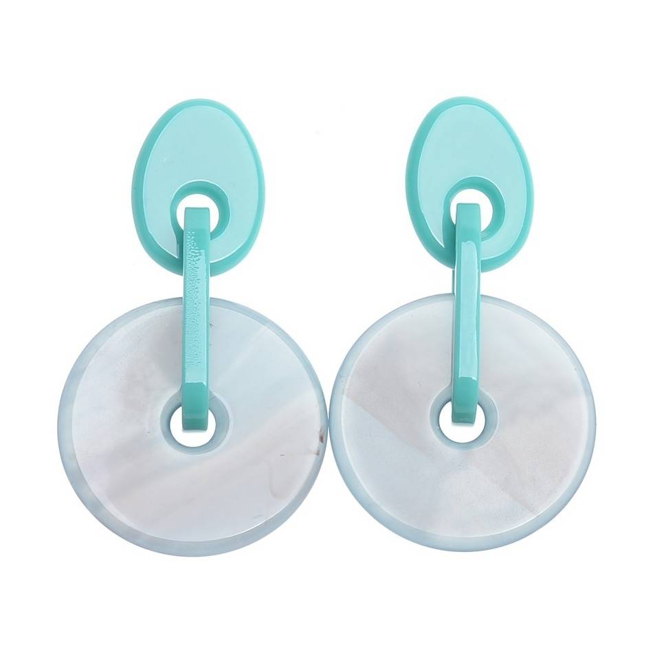 RESIN DOUBLE COIN EARRINGS