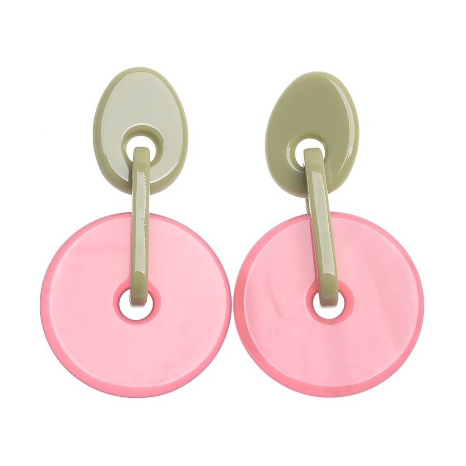 PENDIENTES DOBLE MONEDA RESINA