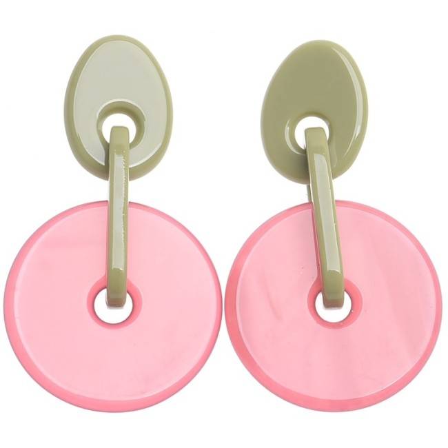 PENDIENTES DOBLE MONEDA RESINA